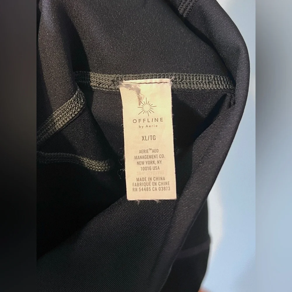 Aerie Offline Goals 7/8 High-Rise Leggings Black Gray Size XL‎ - Picture 7 of 8